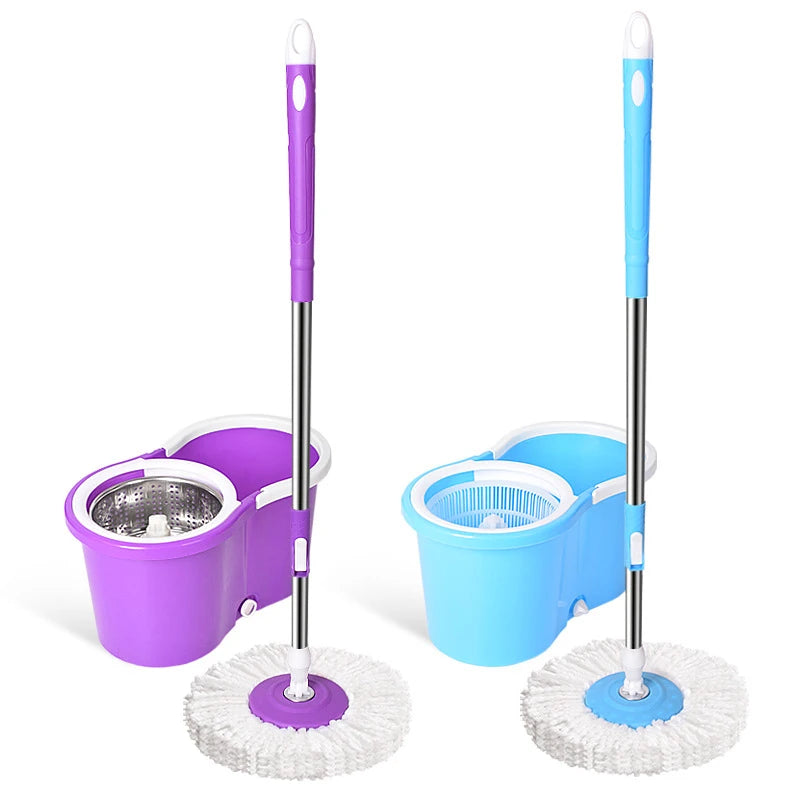 360° Spin Mop and Bucket Set – Round Head Rotating Mop with Telescopic Handle for Household Floor Cleaning
