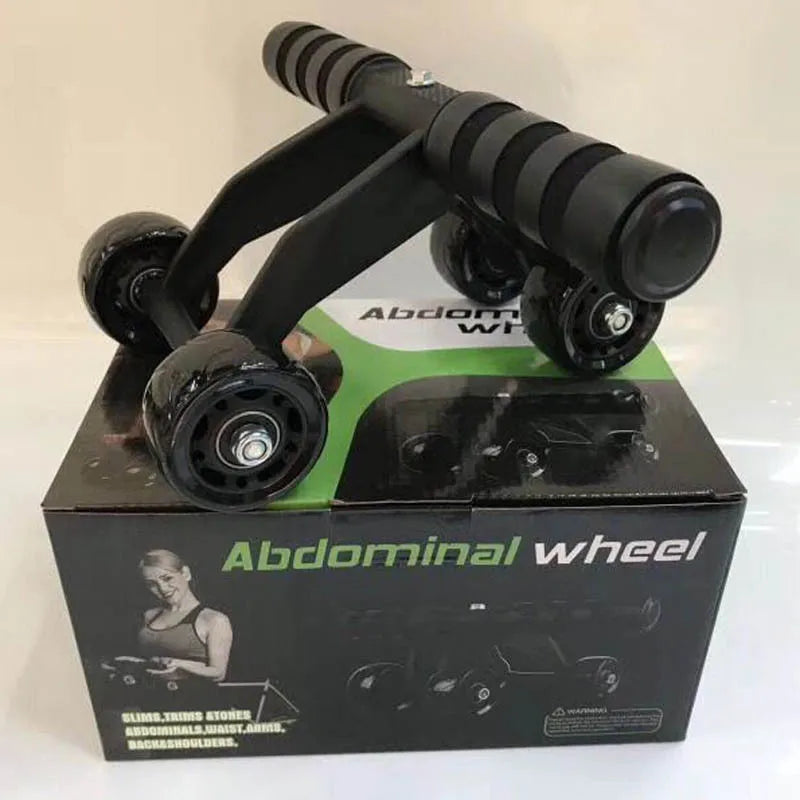 Foldable 4-Wheel Ab Roller – Home Abdominal & Core Trainer for Six-Pack Workouts