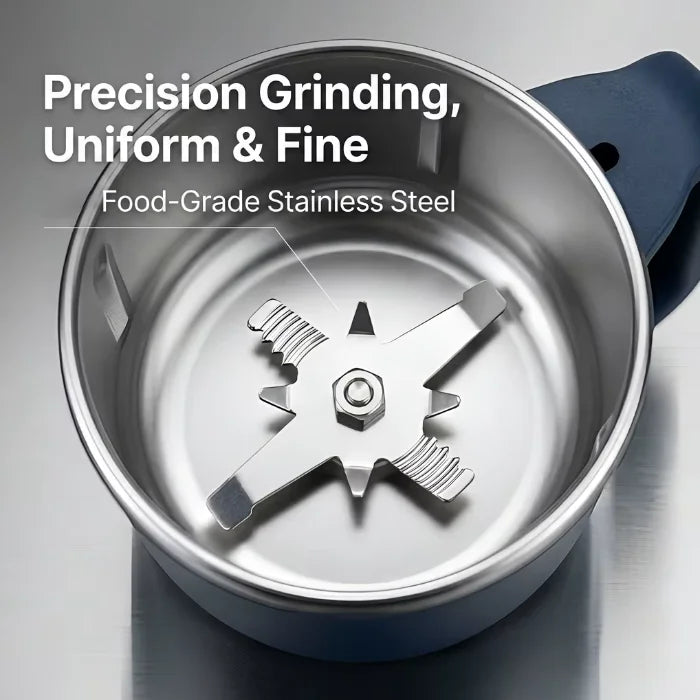 Portable Electric Coffee Grinder with Stainless Steel Blades One-Touch Operation for Nut Spice Grinding
