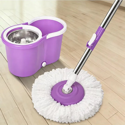 360° Spin Mop and Bucket Set – Round Head Rotating Mop with Telescopic Handle for Household Floor Cleaning