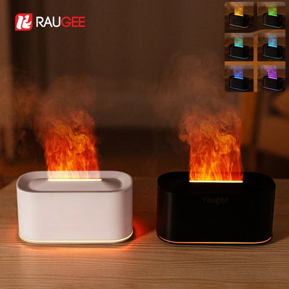 Air Humidifier Essential Oils Diffuser Flame Aroma Humidifier Home Automatic Fragrance Mist Maker With RGB Light