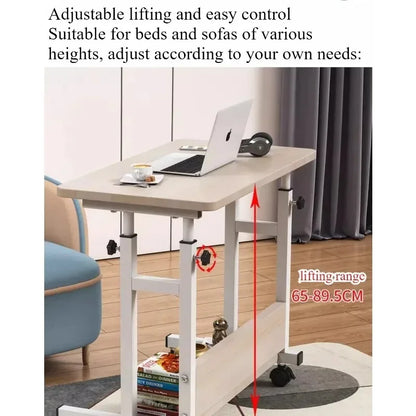 Movable small table, bedside table, bedroom, household desk, dormitory, simple lazy lifting computer table, sofa edge