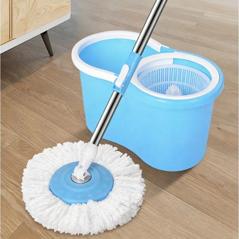 360° Spin Mop and Bucket Set – Round Head Rotating Mop with Telescopic Handle for Household Floor Cleaning
