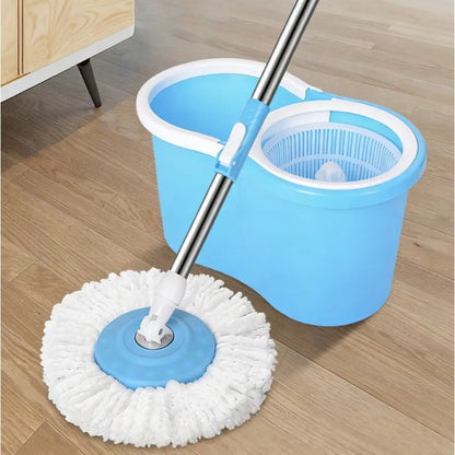 360° Spin Mop and Bucket Set – Round Head Rotating Mop with Telescopic Handle for Household Floor Cleaning