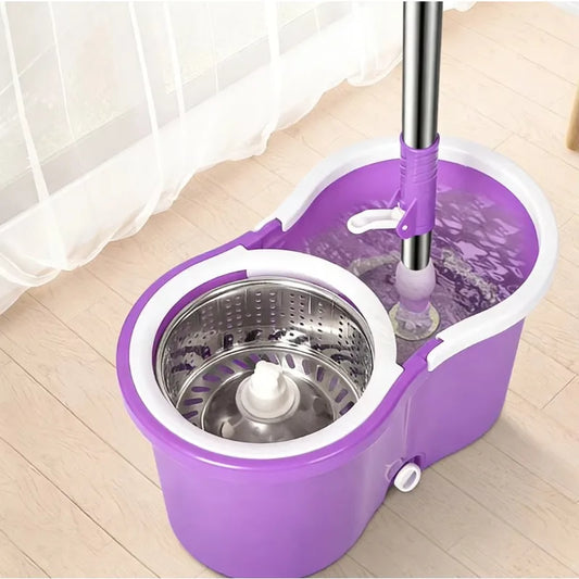 360° Spin Mop and Bucket Set – Round Head Rotating Mop with Telescopic Handle for Household Floor Cleaning