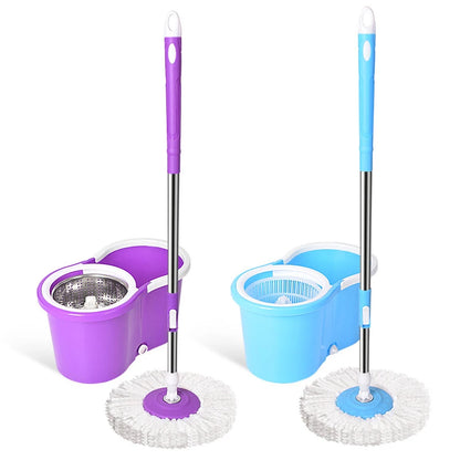360° Spin Mop and Bucket Set – Round Head Rotating Mop with Telescopic Handle for Household Floor Cleaning
