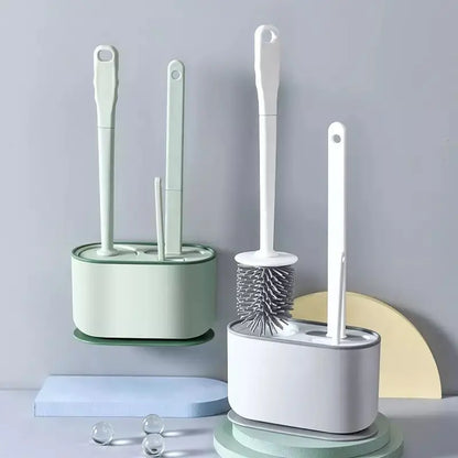 3-in-1 flat-head silicone toilet brush & Holder set\