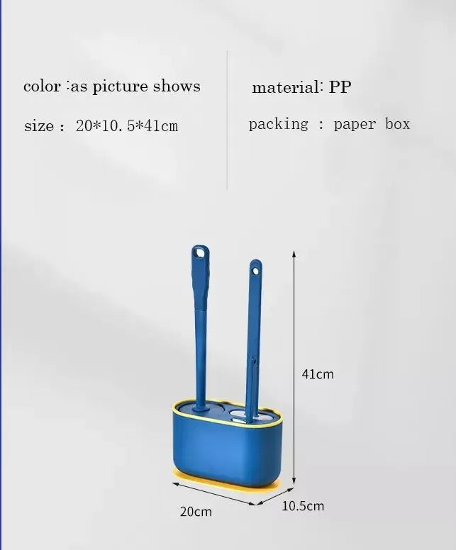 3-in-1 flat-head silicone toilet brush & Holder set\