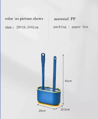 3-in-1 flat-head silicone toilet brush & Holder set\