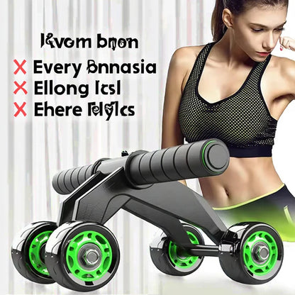 Foldable 4-Wheel Ab Roller – Home Abdominal & Core Trainer for Six-Pack Workouts