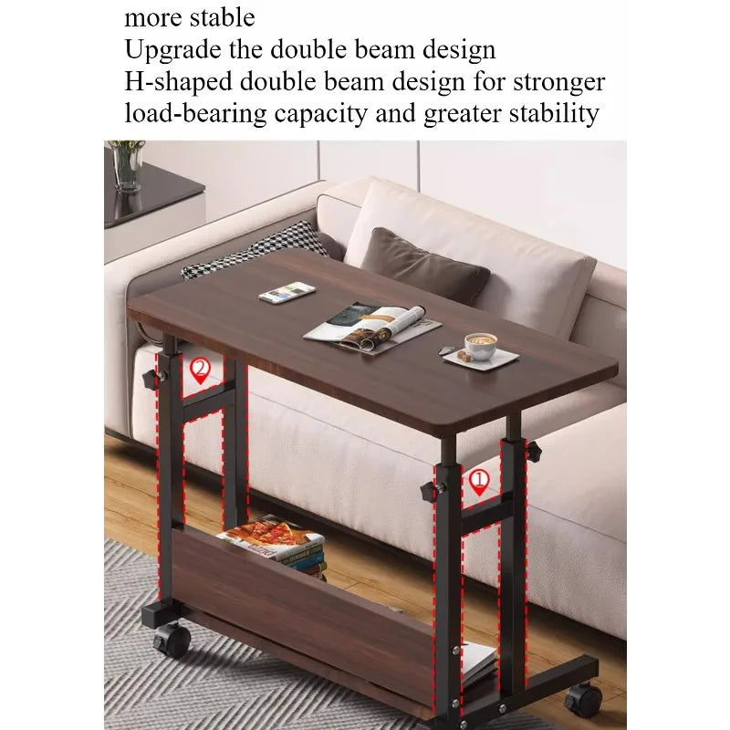 Movable small table, bedside table, bedroom, household desk, dormitory, simple lazy lifting computer table, sofa edge