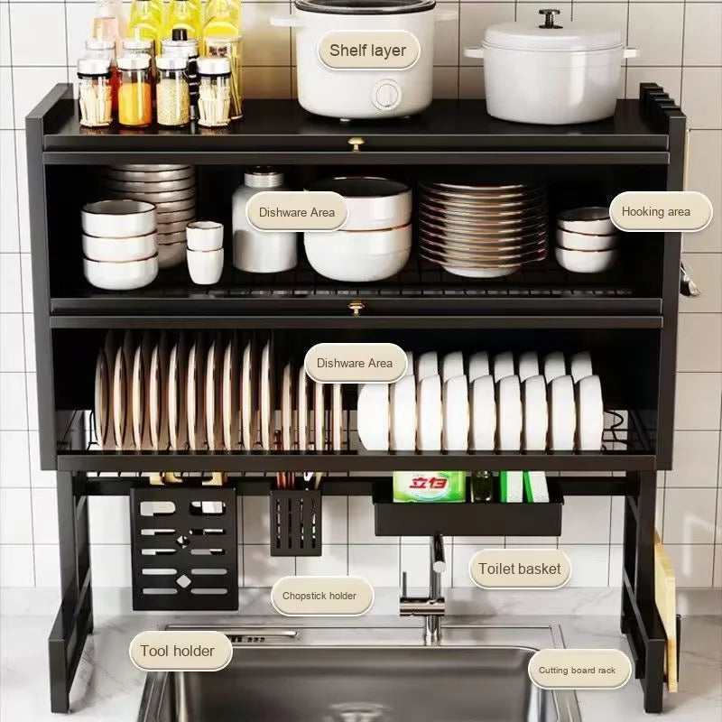 2-Tier Premium Dish Drying Rack with Utensil Holder