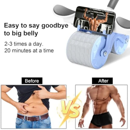 2026 Upgraded Ab Roller Wheel with Knee Mat andTimer - Automatic Rebound Abdominal Wheel with Elbow Support, Abs Workout Equipm