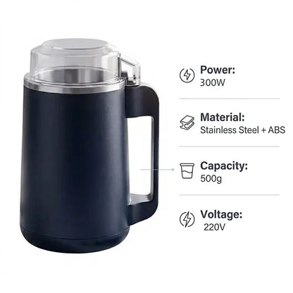 Portable Electric Coffee Grinder with Stainless Steel Blades One-Touch Operation for Nut Spice Grinding