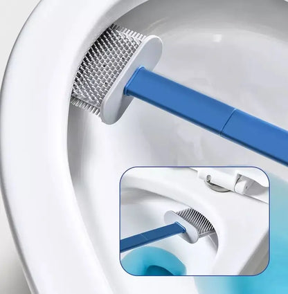 3-in-1 flat-head silicone toilet brush & Holder set\