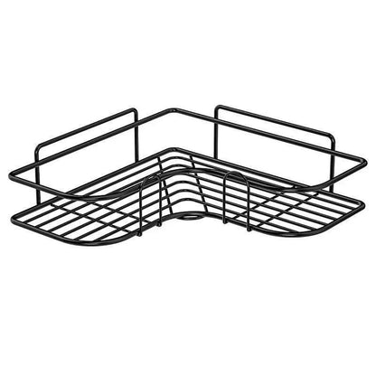 2-Tier Black Corner Bathroom Storage Rack