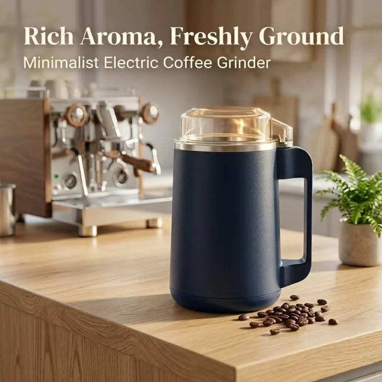 Portable Electric Coffee Grinder with Stainless Steel Blades One-Touch Operation for Nut Spice Grinding