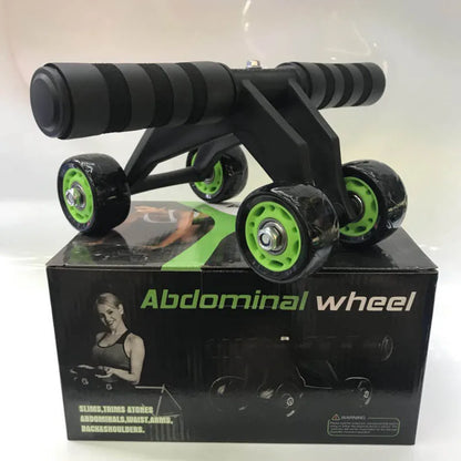 Foldable 4-Wheel Ab Roller – Home Abdominal & Core Trainer for Six-Pack Workouts