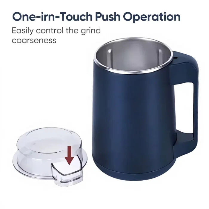 Portable Electric Coffee Grinder with Stainless Steel Blades One-Touch Operation for Nut Spice Grinding
