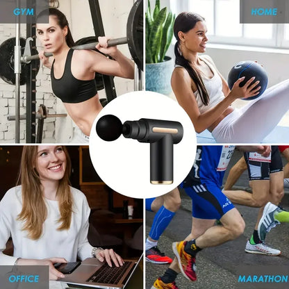 Portable Electric Massage Gun – Handheld Muscle Massager with 4 Massage Heads