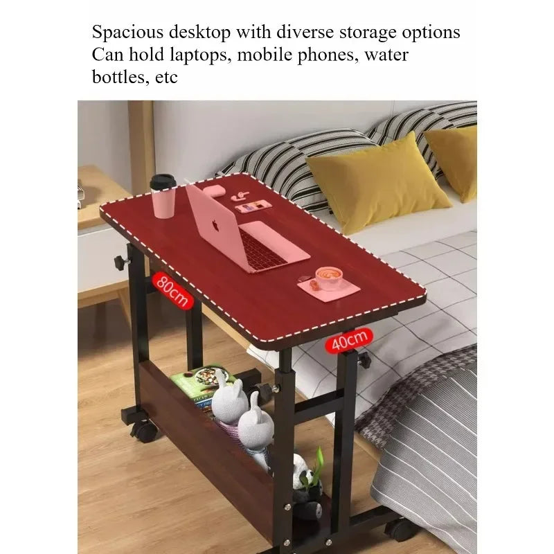 Movable small table, bedside table, bedroom, household desk, dormitory, simple lazy lifting computer table, sofa edge
