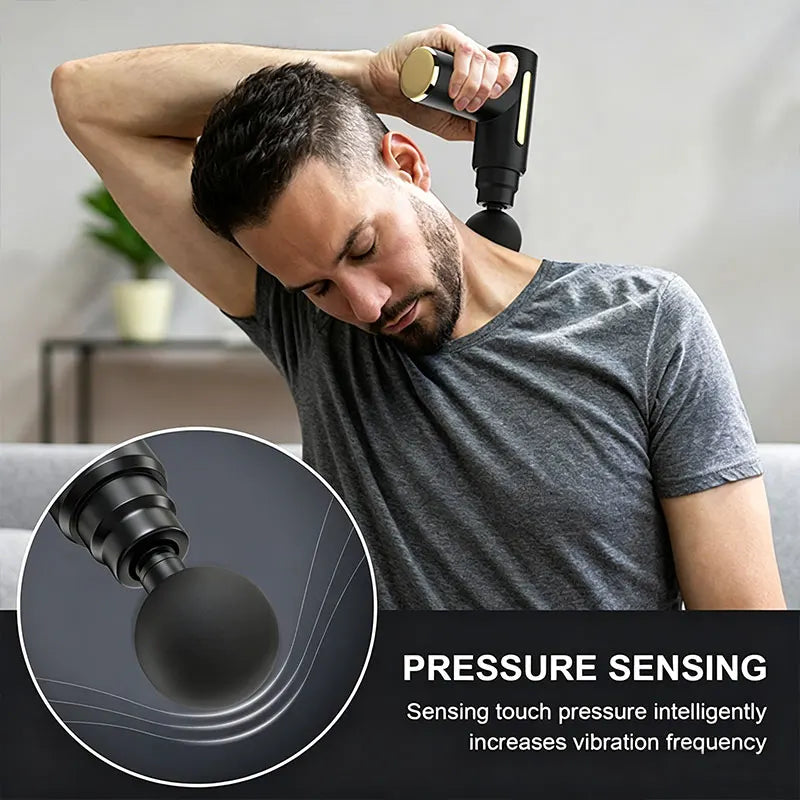 Portable Electric Massage Gun – Handheld Muscle Massager with 4 Massage Heads