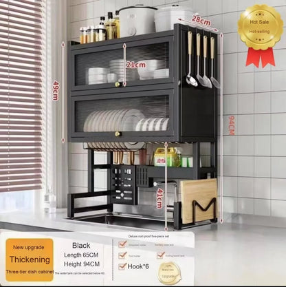 2-Tier Premium Dish Drying Rack with Utensil Holder
