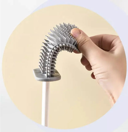 3-in-1 flat-head silicone toilet brush & Holder set\