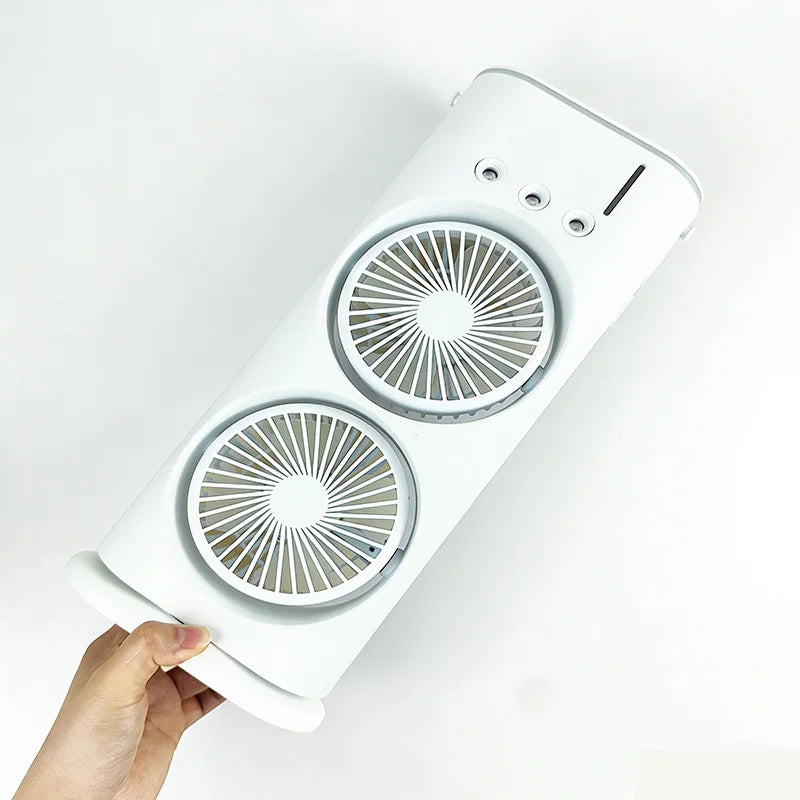 USB charging humidifier, desktop fan, spray fan, air cooler, with LED lights, suitable for home and outdoor use
