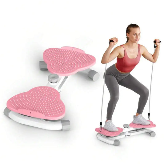 3-in-1 Twist Stepper with Resistance Bands – Home Mini Stepper for Cardio, Legs & Full-Body Workout