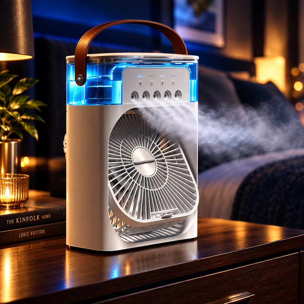 Portable 3-in-1   Air Cooler Fan-Personal Cooling Fan with Water Mist