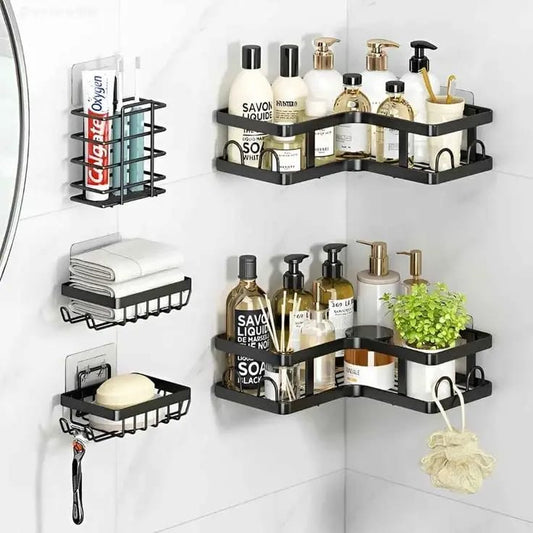5-in-1 Corner Storage Rack – Multi-Tier Space-Saving Shelf Organizer
