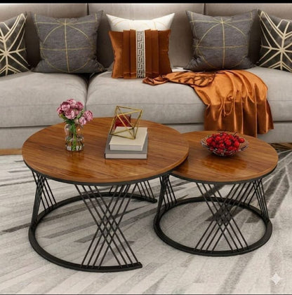 Luxury Marble-Look Nesting Coffee Tables – Gold Finish