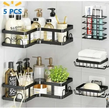 5-in-1 Corner Storage Rack – Multi-Tier Space-Saving Shelf Organizer