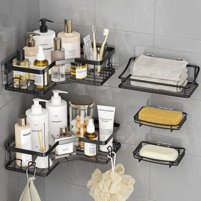 5-in-1 Corner Storage Rack – Multi-Tier Space-Saving Shelf Organizer