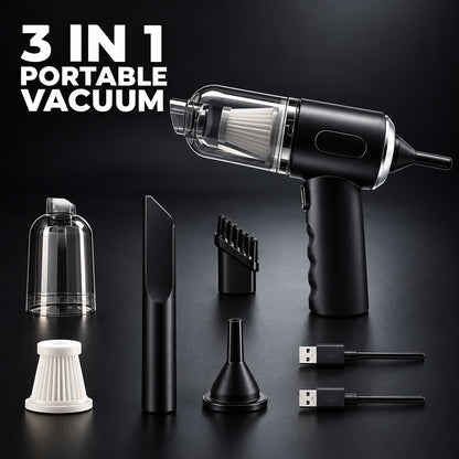3-in-1 Portable Mini Vacuum Cleaner- Cordless Handheld Cleaner
