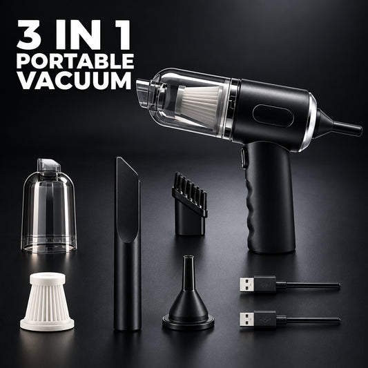 3-in-1 Portable Mini Vacuum Cleaner- Cordless Handheld Cleaner