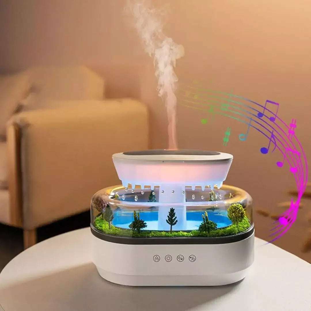 3D Rain Drop Aroma Diffuser & Humidifier with Relaxing Raindrop Effect